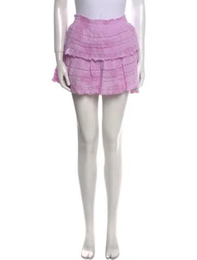 Pre-owned Loveshackfancy Ruffle Embellishment Mini Skirt In Purple