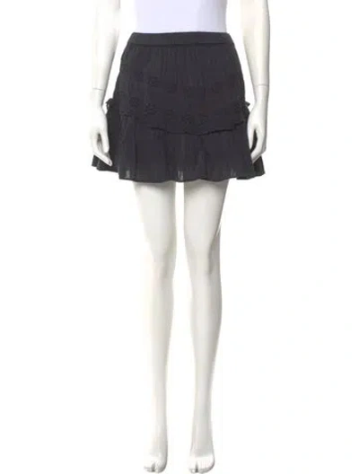 Pre-owned Loveshackfancy Ruffle Embellishment Mini Skirt W/ Tags In Black