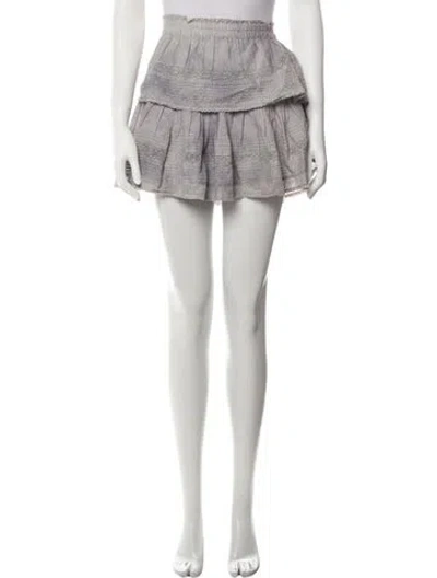Pre-owned Loveshackfancy Ruffle Embellishment Mini Skirt W/ Tags In Gray