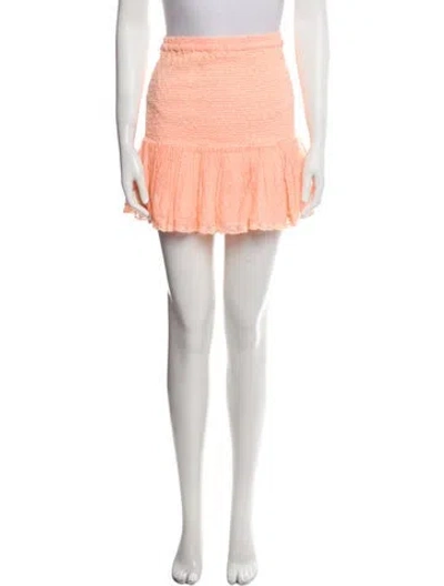 Pre-owned Loveshackfancy Ruffle Embellishment Mini Skirt W/ Tags In Orange