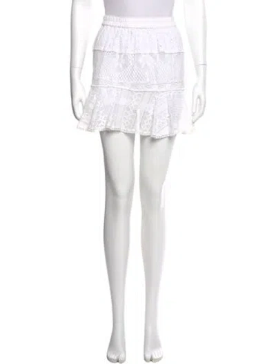 Pre-owned Loveshackfancy Ruffle Embellishment Mini Skirt In White