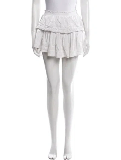 Pre-owned Loveshackfancy Ruffle Embellishment Mini Skirt In White