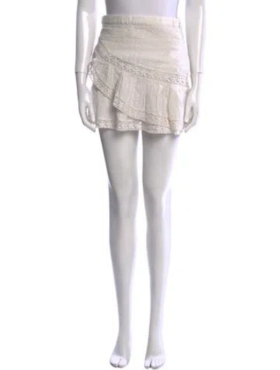 Pre-owned Loveshackfancy Ruffle Embellishment Mini Skirt In White