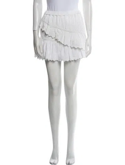 Pre-owned Loveshackfancy Ruffle Embellishment Mini Skirt In White