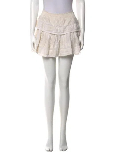 Pre-owned Loveshackfancy Ruffle Embellishment Mini Skirt In White