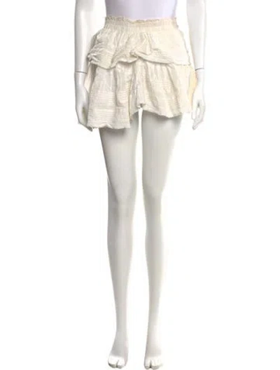 Pre-owned Loveshackfancy Ruffle Embellishment Mini Skirt In White