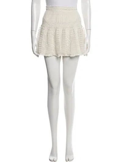 Pre-owned Loveshackfancy Ruffle Embellishment Mini Skirt In White
