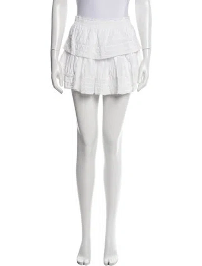 Pre-owned Loveshackfancy Ruffle Embellishment Mini Skirt In White