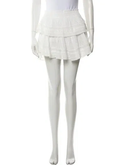 Pre-owned Loveshackfancy Ruffle Embellishment Mini Skirt In White