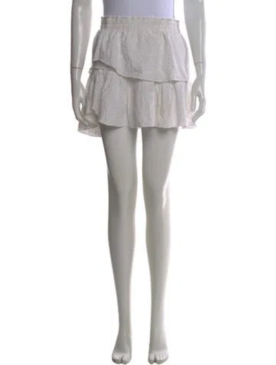 Pre-owned Loveshackfancy Ruffle Embellishment Mini Skirt In White