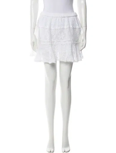 Pre-owned Loveshackfancy Ruffle Embellishment Mini Skirt In White