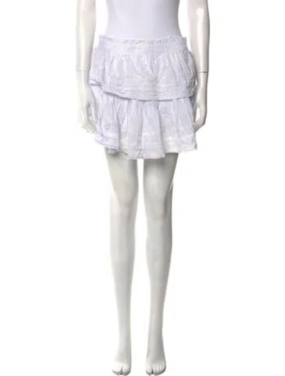 Pre-owned Loveshackfancy Ruffle Embellishment Mini Skirt In White