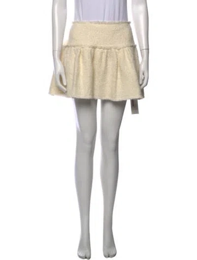 Pre-owned Loveshackfancy Ruffle Embellishment Mini Skirt In White