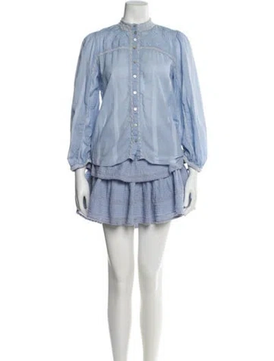 Pre-owned Loveshackfancy Ruffle Embellishment Skirt Set In Blue