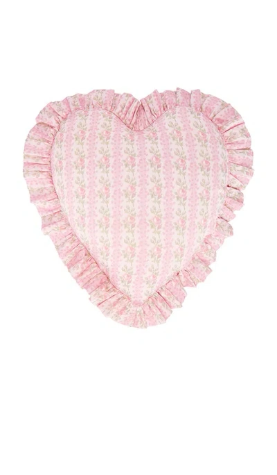 Loveshackfancy Ruffle Heart Pillow In Pink