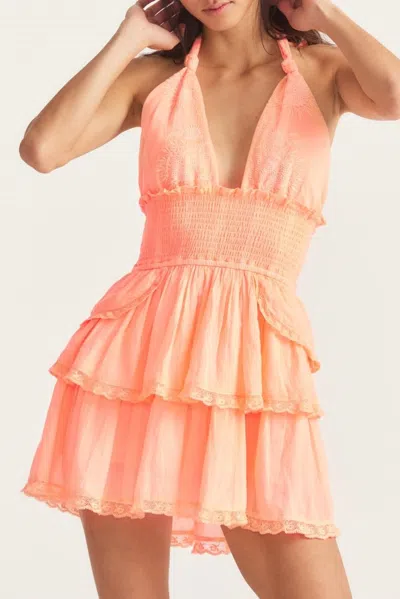 Loveshackfancy Ruffle Mini Dress In Marigold Orange