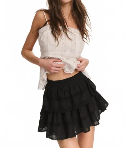 Loveshackfancy Ruffle Mini Heritage Skirt In Black