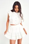 Loveshackfancy Ruffle Mini Skirt Antique White In White