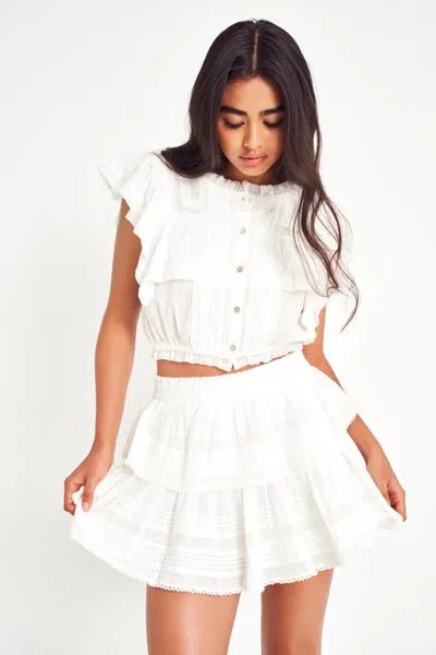 Loveshackfancy Ruffle Mini Skirt Antique White