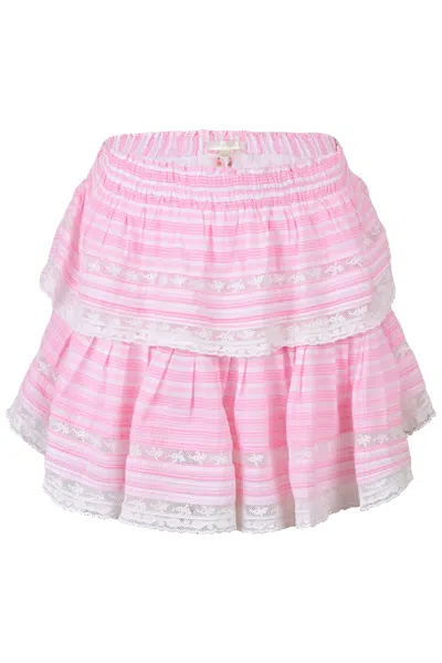 Loveshackfancy Ruffle Mini Skirt Captiva Pink