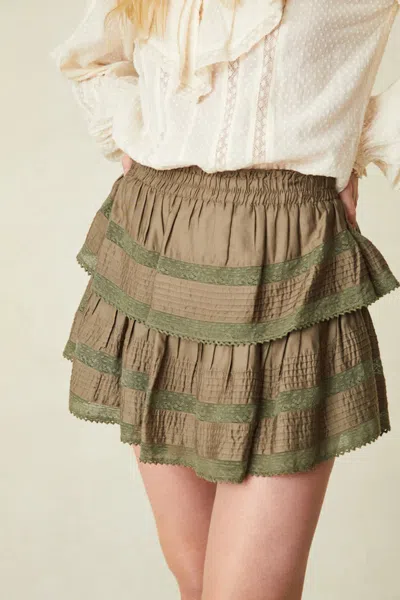 Loveshackfancy Ruffle Mini Skirt Forest Oak In Multi