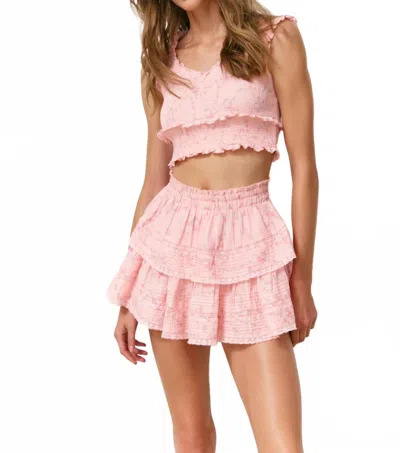 Loveshackfancy Ruffle Mini Skirt In Apple Blossom In Pink