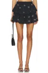 Loveshackfancy Ruffle Mini Skirt In Black