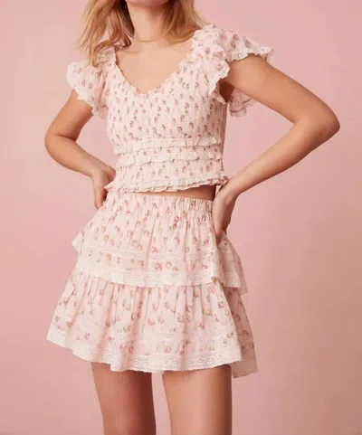 Loveshackfancy Ruffle Mini Skirt In Cherry Kisses In Multi