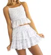 Loveshackfancy Ruffle Mini Skirt In Coastline Blue In White