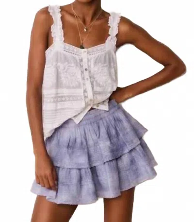 Loveshackfancy Ruffle Mini Skirt In Indigo In Purple