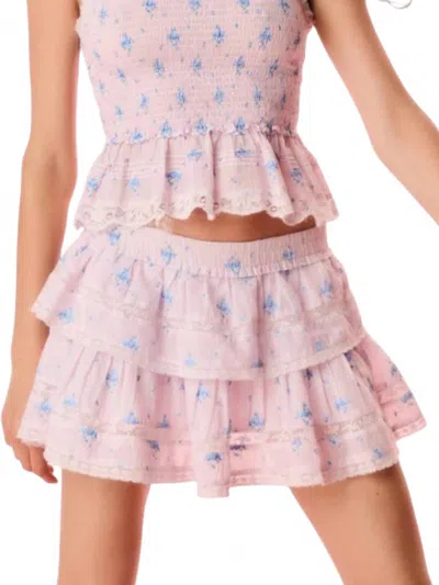 Loveshackfancy Ruffle Mini Skirt In Lilac In Pink