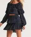 Loveshackfancy Ruffle Mini Skirt In Midnight In Black