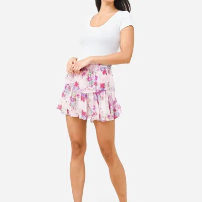 Loveshackfancy Ruffle Mini Skirt In Shimmering Springs In Pink