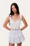 Loveshackfancy Ruffle Mini Skirt Indigo Cloud In Multi