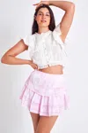 Loveshackfancy Ruffle Mini Skirt Peony Pink In Pink