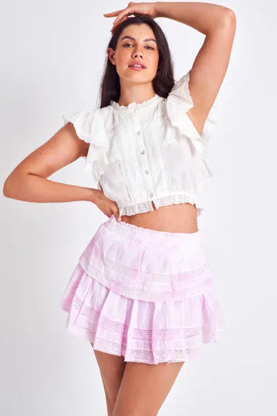 Loveshackfancy Ruffle Mini Skirt Peony Pink