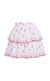 Loveshackfancy Ruffled Cotton Mini Skirt In White