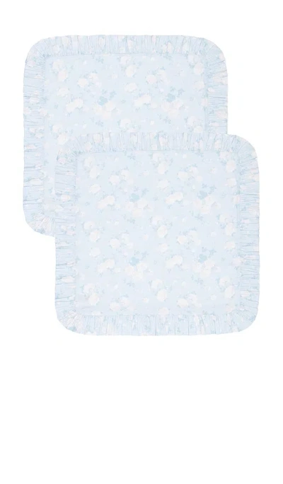 Loveshackfancy Ruffled Euro Pillow In Blue