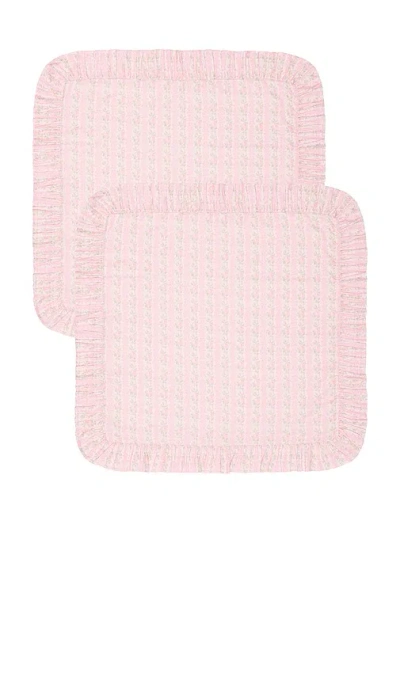 Loveshackfancy Ruffled Euro Pillow In Pink