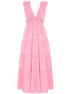 Loveshackfancy Ruffled Maxi Dress In Pink