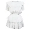 Loveshackfancy Ruffled Mini Dress In White Cotton In White