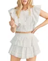 Loveshackfancy Ruffled Mini Skirt In White