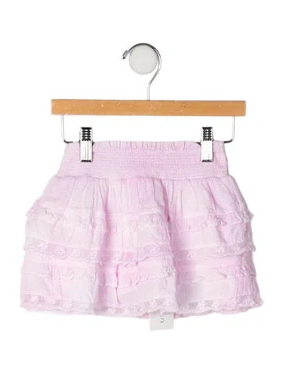 Pre-owned Loveshackfancy Babies' Ruffled Mini Skirt W/ Tags In Pink