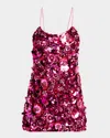 Loveshackfancy Rutherford Sequined Mini Dress In Rouge Poppy