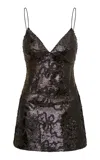Loveshackfancy Sabeline Sequined Mini Dress In Black