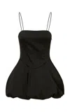 Loveshackfancy Salna Stretch-crepe Bubble Mini Dress In Black