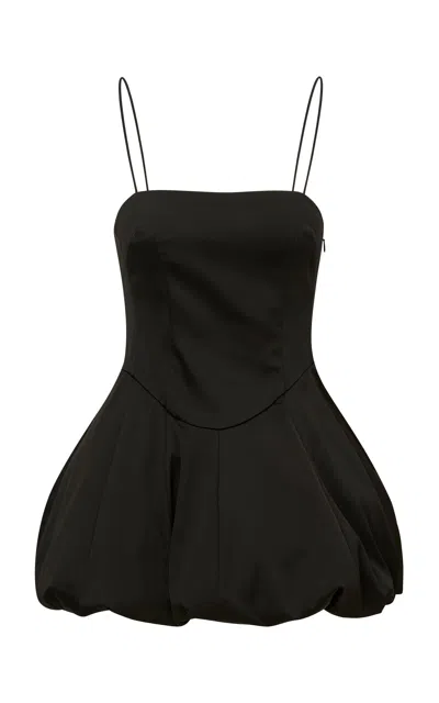 Loveshackfancy Salna Stretch-crepe Bubble Mini Dress In Black