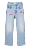 Loveshackfancy Sami Cotton Denim Pants In Light Wash