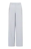 Loveshackfancy Samuela Low-rise Wool-blend Straight-leg Pants In Light Blue