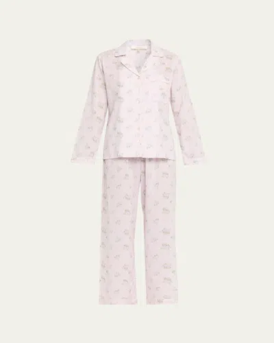 Loveshackfancy Sana Floral Cotton Pajama Set In Purple